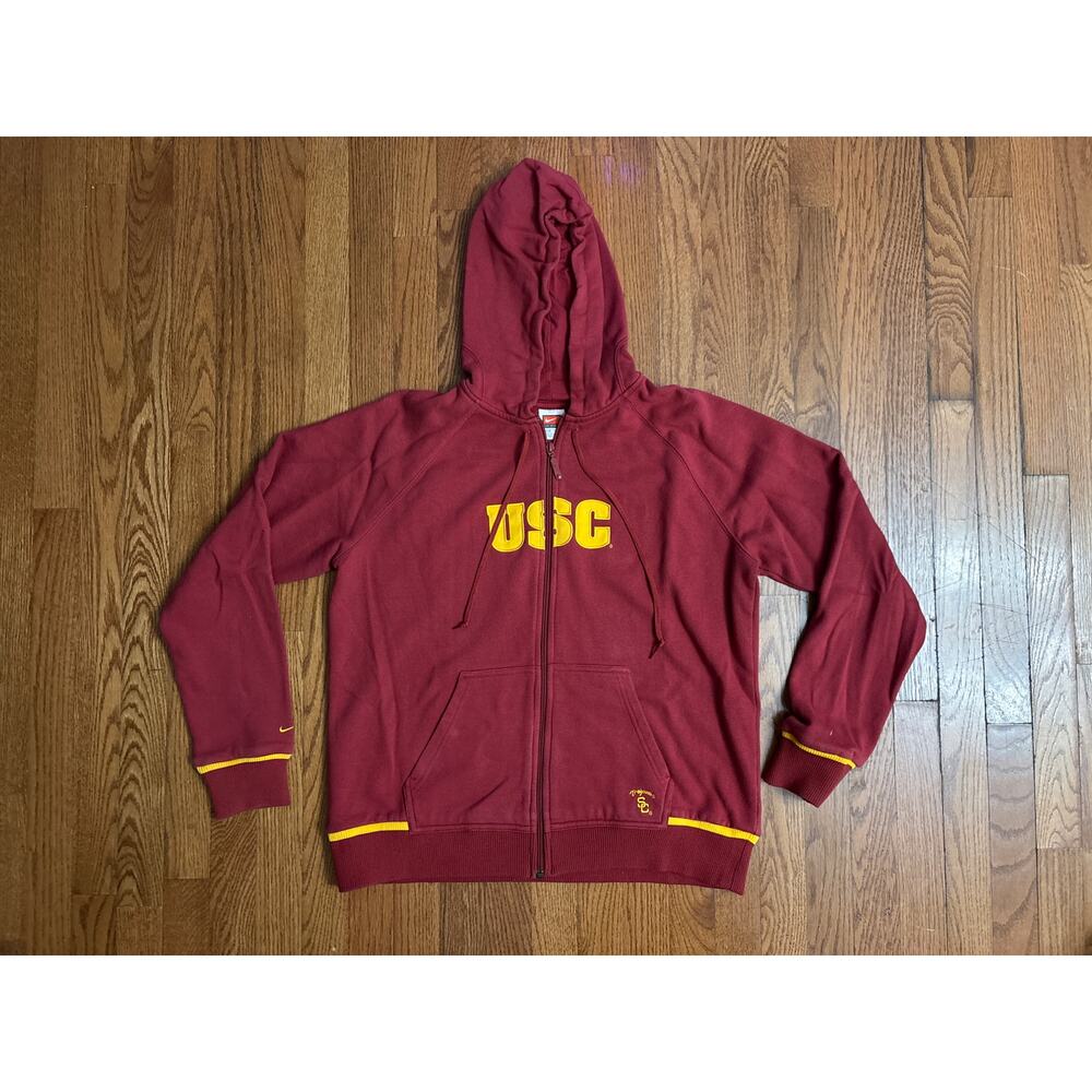USC Trojans Nike Team Youth XL Maroon Gold Hoodie Sweatshirt (Adult Small)- EUC